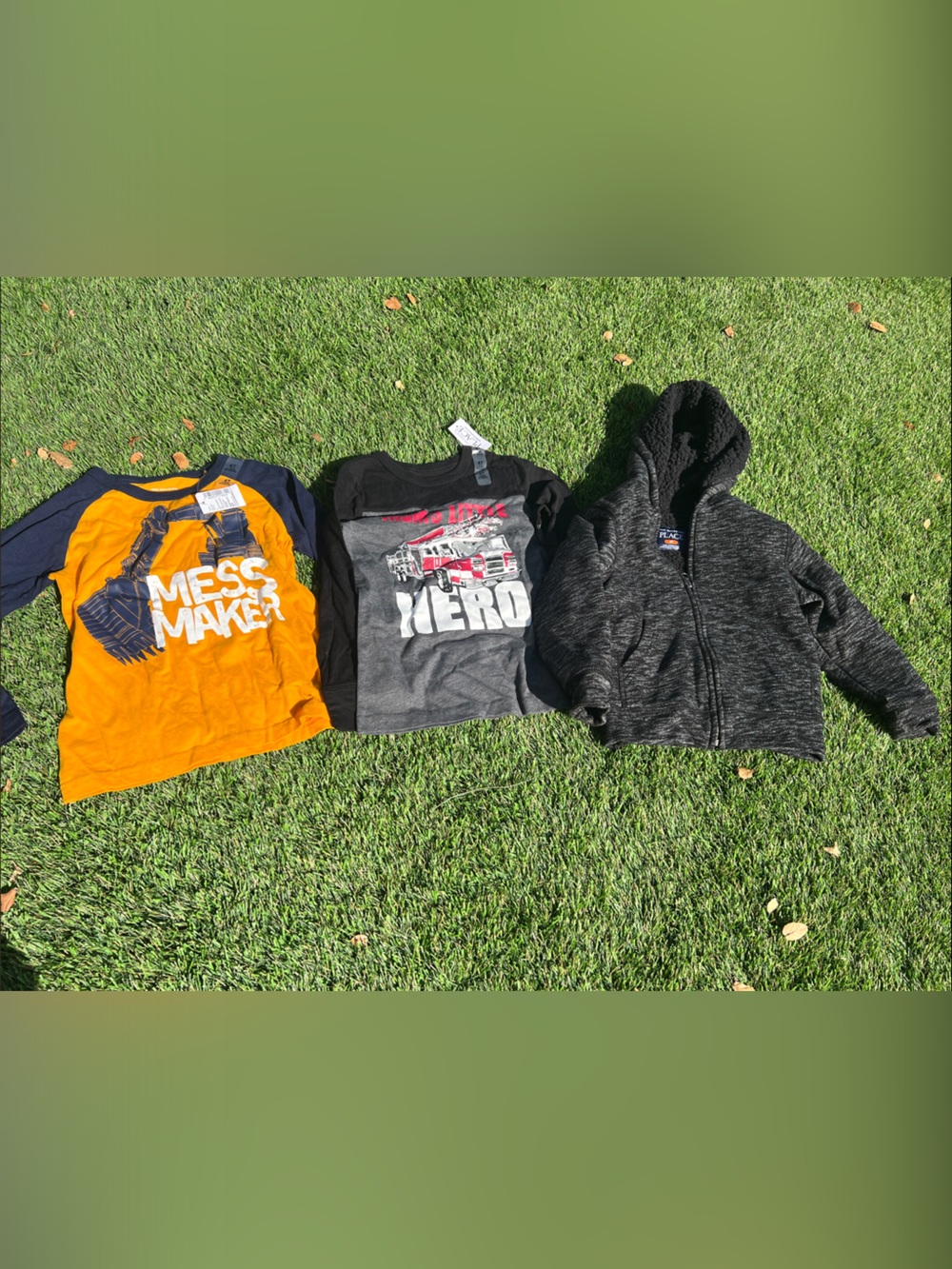 The Children's Place Orange & Navy 'Mess Maker' Raglan Long Sleeve Tee
